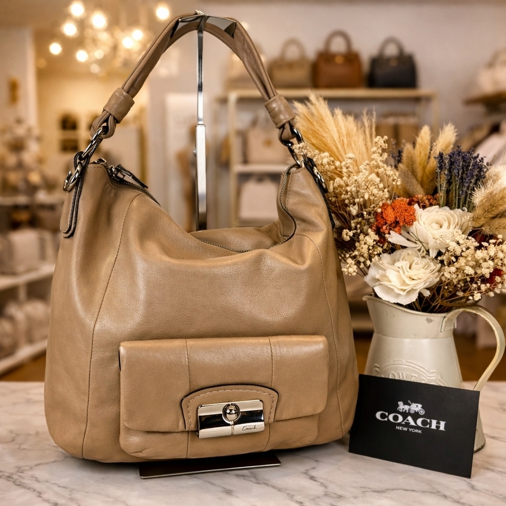 Coach Kristin Beige Leather Hobo Hand‎ Shoulder Bag
